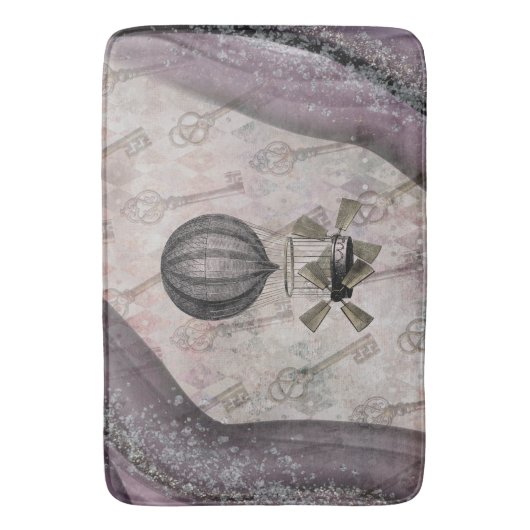 Paarse luchthaven Steampunk Glam Badmat (Voorkant Verticaal)