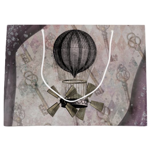 Paarse luchthaven Steampunk Glam Groot Cadeauzakje (Voorkant)