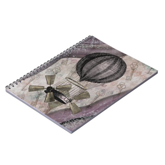 Paarse luchthaven Steampunk Glam Notitieboek (Linkerzijde)