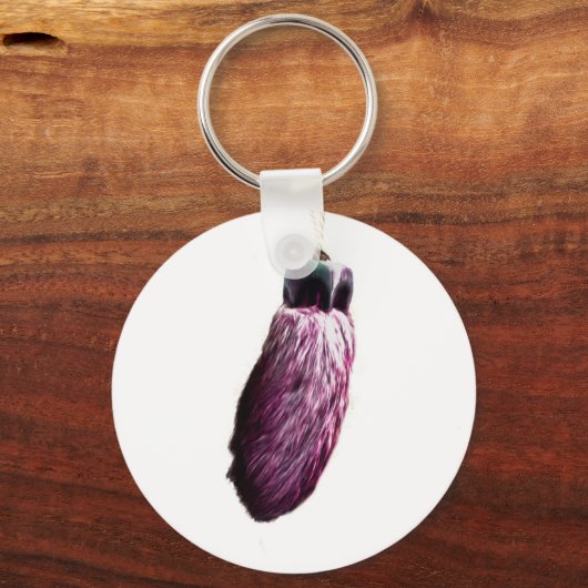Paarse Lucky Rabbit-voet Sleutelhanger (Voorkant)