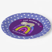 Paarse Luiaard Boho Regenboog Verjaardag Schattige Papieren Bordje (Gekanteld)