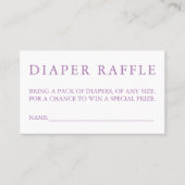 Paarse luier Raffle Kaart Visitekaartje (Voorkant)