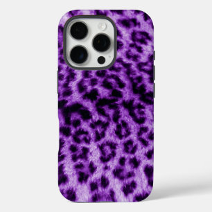 Paarse luipaard afdrukken iPhone 16 pro hoesje