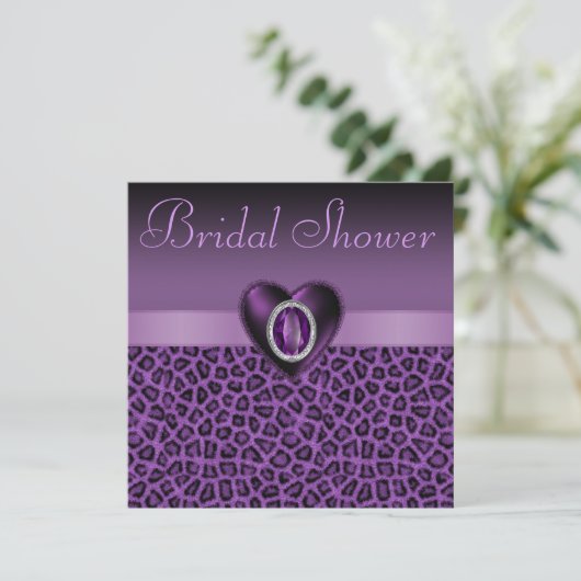 Paarse luipaard afdrukken en bundelen Vrijgezellen Kaart (Staand voorkant)
