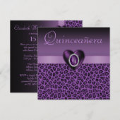 Paarse luipaard afdrukken en bundelharten Quincean Kaart (Voorkant / Achterkant)