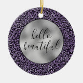 Paarse luipaard afdrukken keramisch ornament (Voorkant)