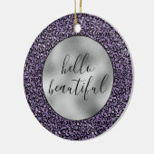 Paarse luipaard afdrukken keramisch ornament (Links)