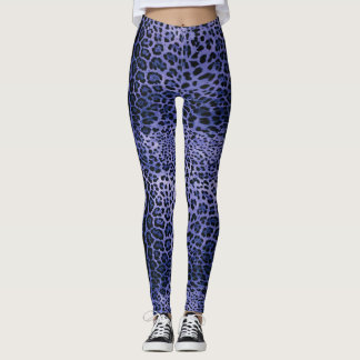 Paarse luipaard afdrukken leggings