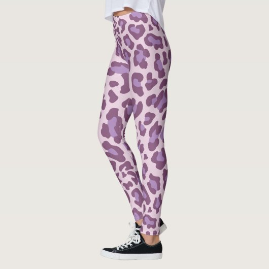 Paarse luipaard afdrukken leggings (Links)