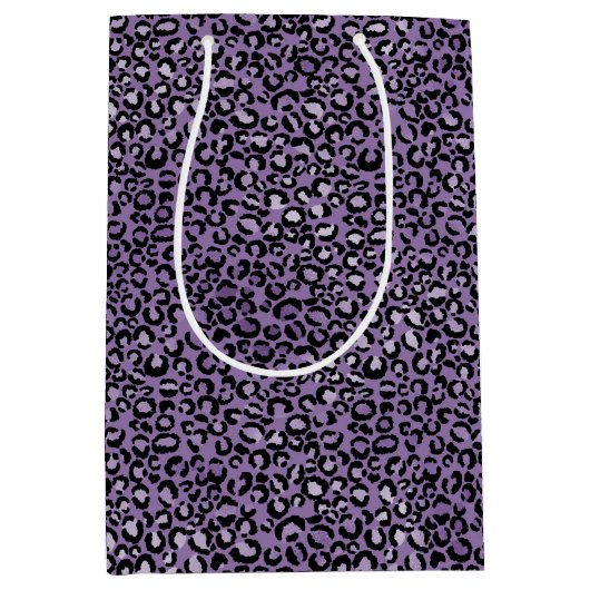 Paarse luipaard afdrukken medium cadeauzakje (Voorkant)