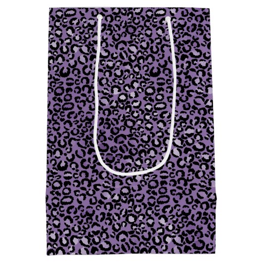 Paarse luipaard afdrukken medium cadeauzakje (Achterkant)