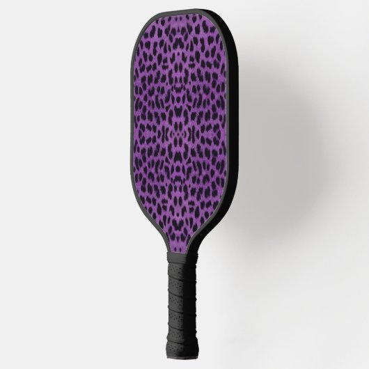 Paarse luipaard afdrukken pickleball paddle (Links)