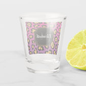 Paarse luipaard afdrukken shot glas (Achterkant)