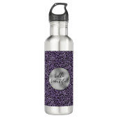 Paarse luipaard afdrukken waterfles  (Voorkant)