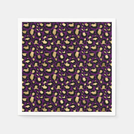 Paarse luipaard/cheetah dierprintservetten servet