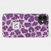 Paarse luipaard Dierenprint en monogram Case-Mate iPhone Case (Achterkant (horizontaal))