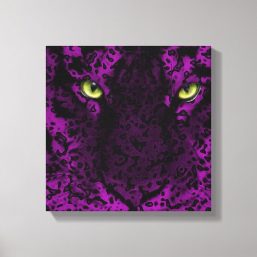Paarse luipaard Dierenprint Wall Art Canvas Afdruk (Voorkant)