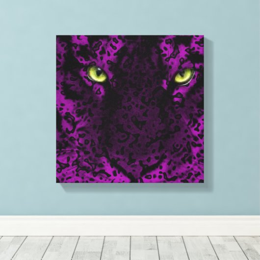 Paarse luipaard Dierenprint Wall Art Canvas Afdruk (Insitu (Houten vloer))