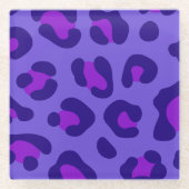 "Paarse luipaard" Glazen Onderzetter (Voorkant)