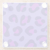 "Paarse luipaard" Glazen Onderzetter (Achterkant)