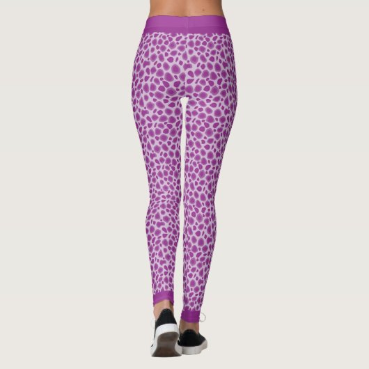 Paarse luipaard Leggings afdrukken (Achterkant)