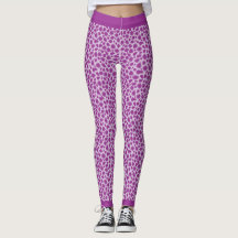 Paarse luipaard Leggings afdrukken
