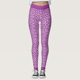 Paarse luipaard Leggings afdrukken