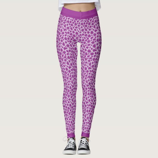 Paarse luipaard Leggings afdrukken (Voorkant)