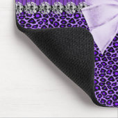 Paarse luipaard met elegante boogfaux-diamant muismat (Hoek)