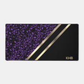 Paarse luipaard met goud & zwart - Monogram Bureaumat (Voorkant)