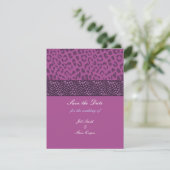 Paarse luipaard Patroon Opslaan Datum Save The Date (Staand voorkant)