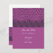 Paarse luipaard Patroon Opslaan Datum Save The Date (Voorkant / Achterkant)