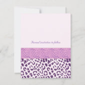 Paarse luipaard Patroon Opslaan Datum Save The Date (Achterkant)