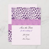 Paarse luipaard Patroon Opslaan Datum Save The Date (Voorkant / Achterkant)