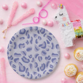 Paarse luipaard patroonlavendel papieren bordje (Feest)