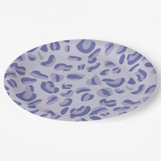 Paarse luipaard patroonlavendel papieren bordje (Gekanteld)