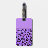 Paarse luipaard print aangepast monogram. bagagelabel (Achterkant verticaal)
