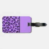 Paarse luipaard print aangepast monogram. bagagelabel (Achterkant horizontaal)