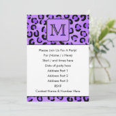 Paarse luipaard print aangepast monogram. kaart (Staand voorkant)