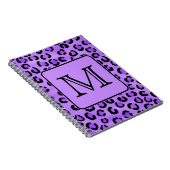Paarse luipaard print aangepast monogram. notitieboek (Rechterzijde)