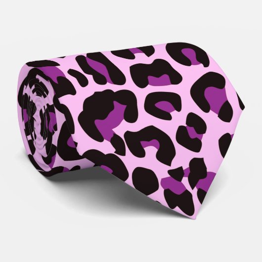 Paarse luipaard stropdas (Opgerold)