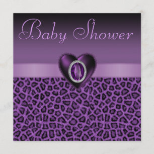 Paarse luipaard voor afdrukken en bundelhart Baby  Kaart