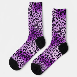 Paarse Luipaardprint Dierpatroon Mode Soks Sokken