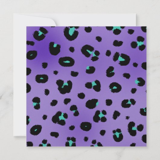 Paarse Luipaardprint Uitnodiging Feest (Achterkant)
