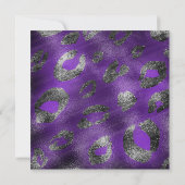 Paarse Luipaardprint Uitnodiging Voor Feestje (Achterkant)