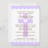 Paarse luis Cross Baby Girl Baptisme Kaart (Voorkant)