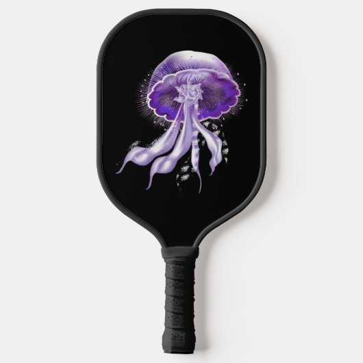 Paarse Luminescent Jellyfish Pickleball Paddle (Achterkant)