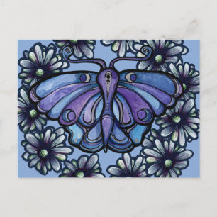 Paarse Luna Moth MoonChild Maandnachtvlinders      Briefkaart