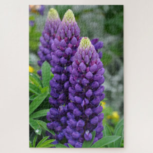 Paarse lupine bloemen legpuzzel