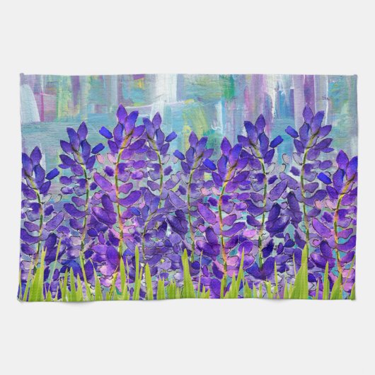 Paarse Lupine Bloemen Wildbloemen Keukenhanddoek (Horizontaal)